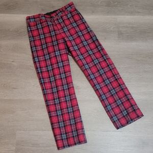 Janie & Jack Red Plaid Wool Pants Size 8